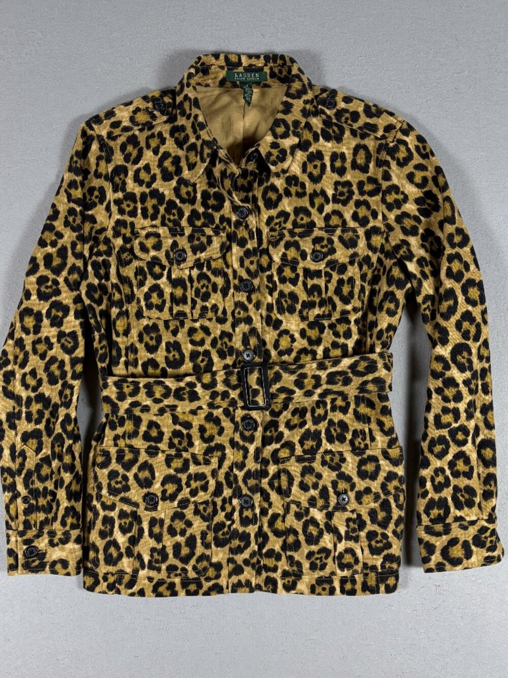 Lauren Ralph Lauren Leopard Print Safari Jacket Women's Large
